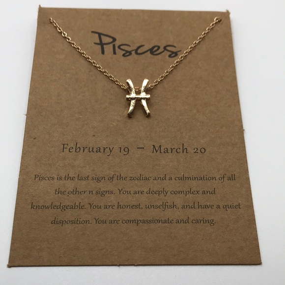 Pisces Constellation Zodiac Sign Necklace Personalized Birthday Gift - Picture 2 of 3